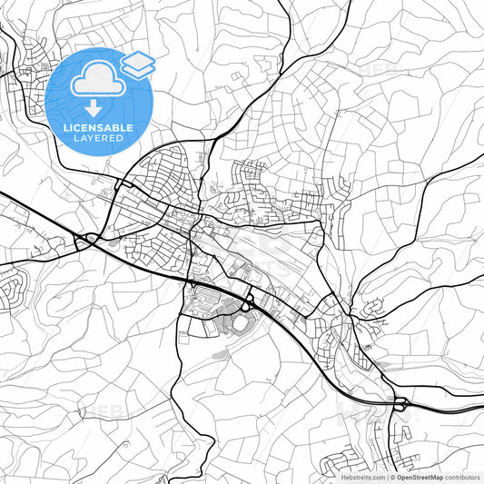 Layered PDF map of Sinsheim, Baden-Wuerttemberg, Germany