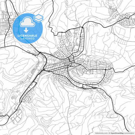 Layered PDF map of Tuttlingen, Baden-Wuerttemberg, Germany