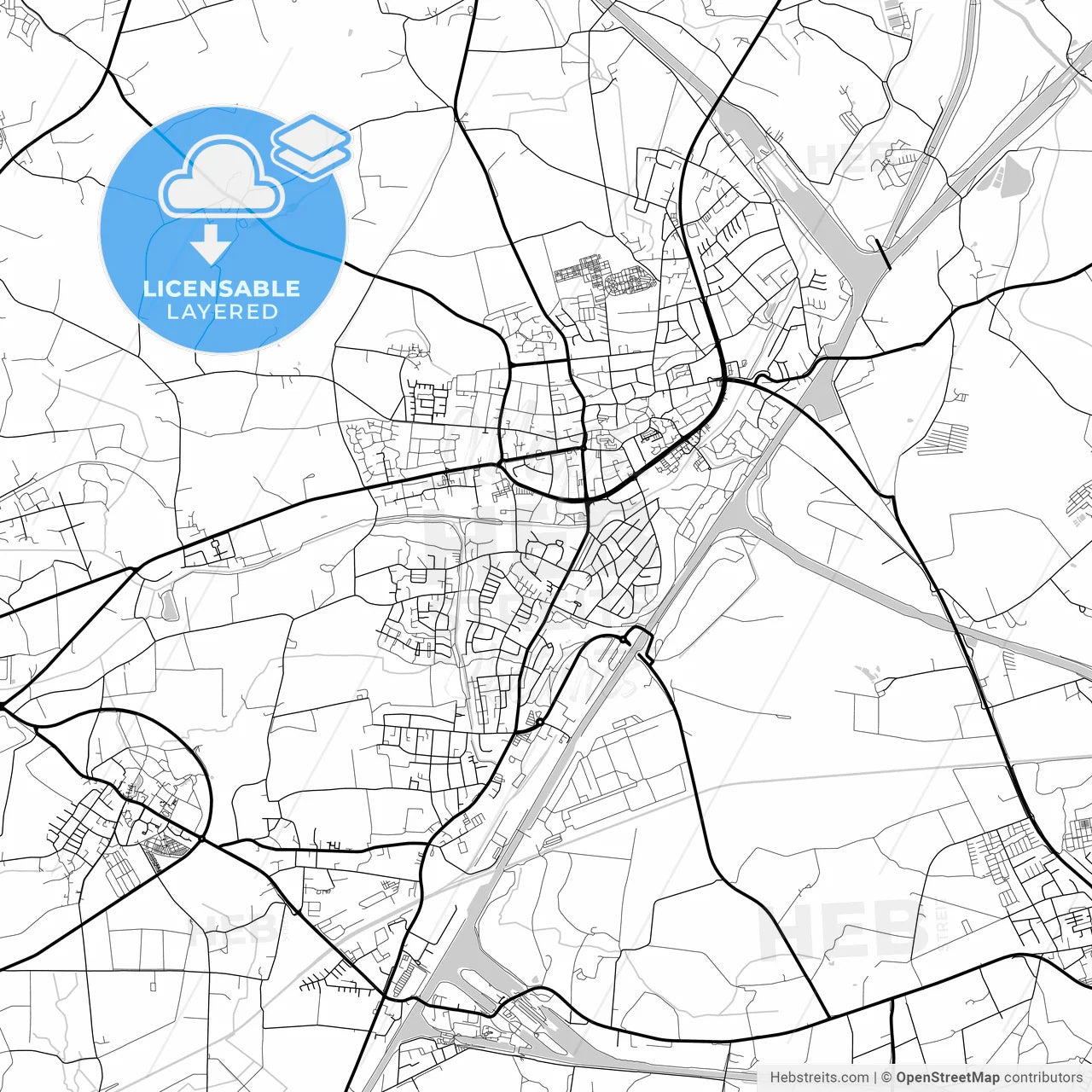 Layered PDF map of Datteln, North Rhine-Westphalia, Germany
