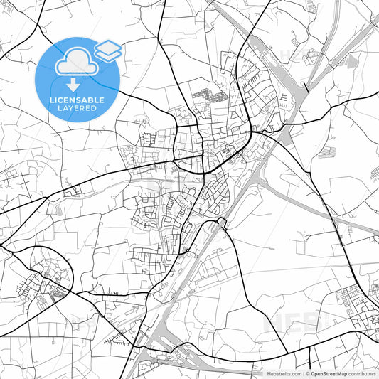 Layered PDF map of Datteln, North Rhine-Westphalia, Germany