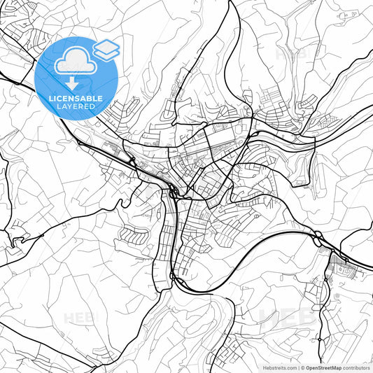 Layered PDF map of Zweibrucken, Rheinland-Pfalz, Germany