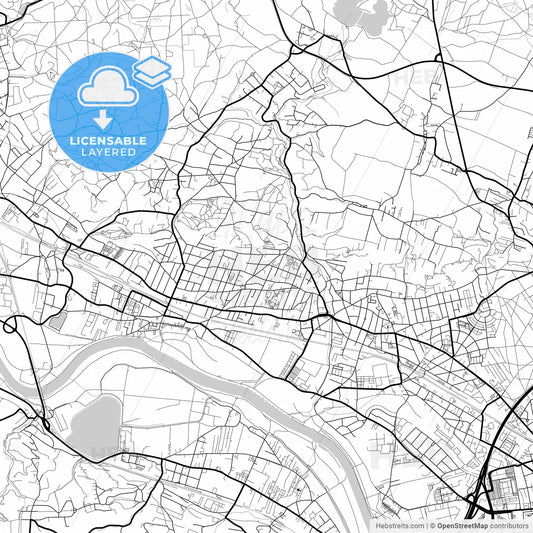 Layered PDF map of Radebeul, Saxony, Germany