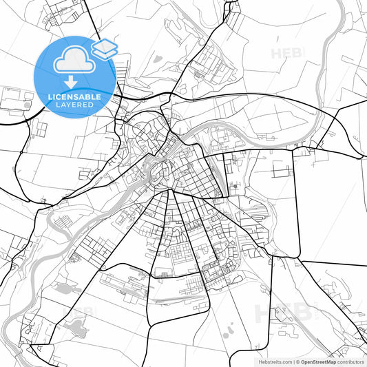 Layered PDF map of Bernburg (Saale), Saxony-Anhalt, Germany