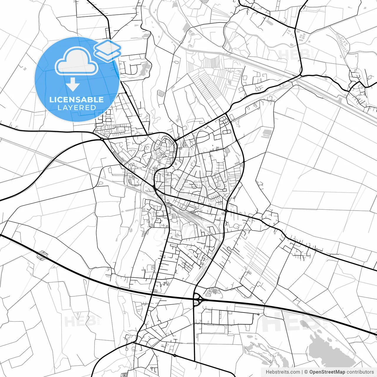 Layered PDF map of Winsen (Luhe), Lower Saxony, Germany