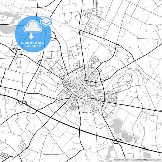 Layered PDF map of Goch, North Rhine-Westphalia, Germany