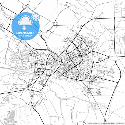Layered PDF map of Hoyerswerda, Saxony, Germany