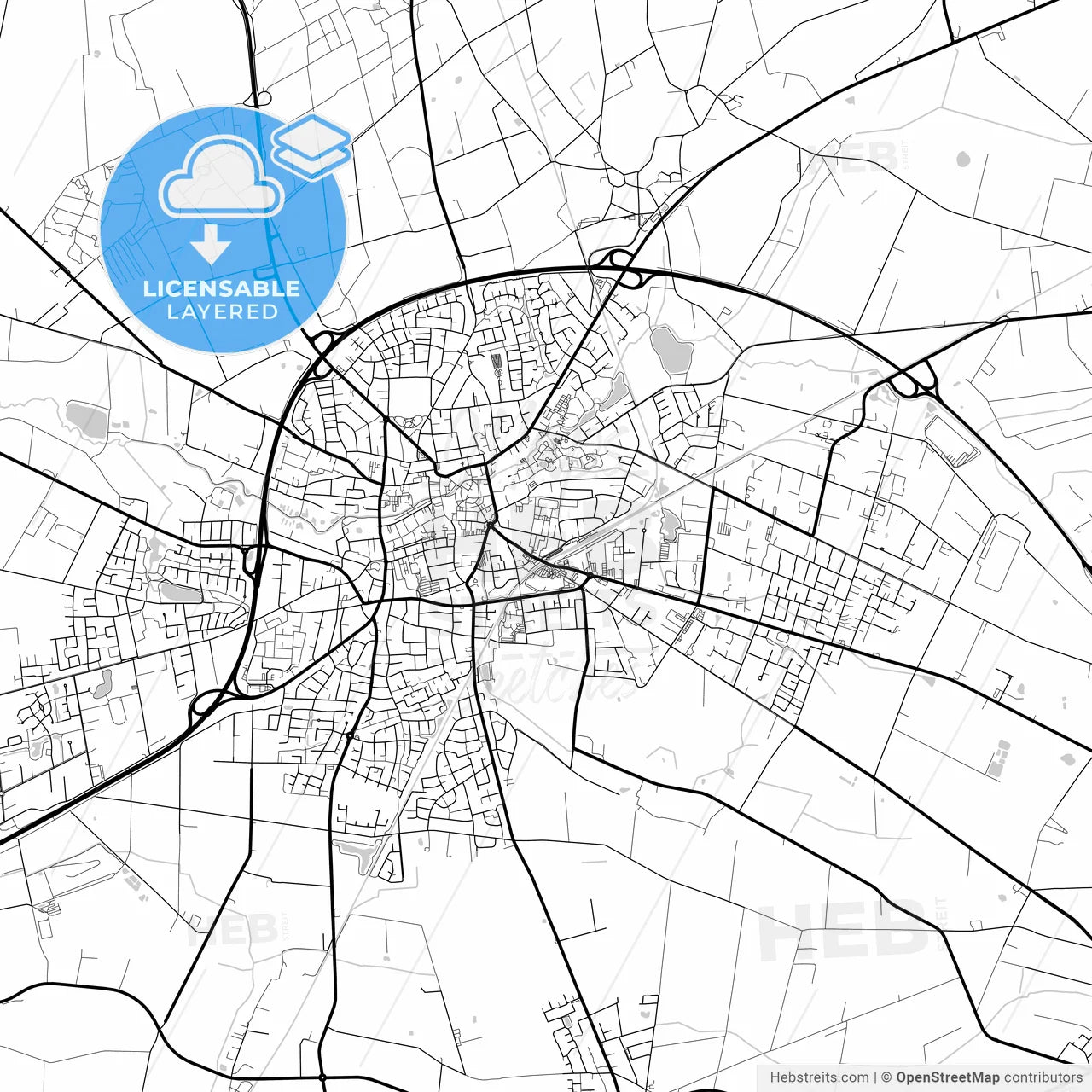 Layered PDF map of Cloppenburg, Lower Saxony, Germany