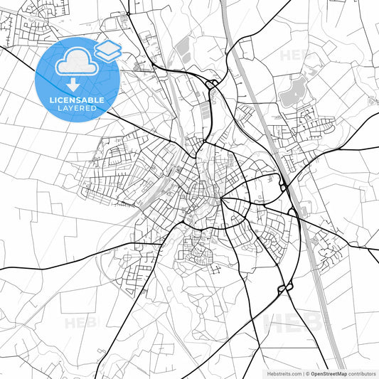 Layered PDF map of Uelzen, Lower Saxony, Germany