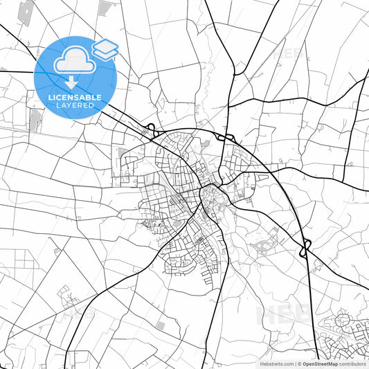 Layered PDF map of Steinfurt, North Rhine-Westphalia, Germany