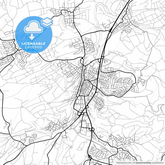 Layered PDF map of Balingen, Baden-Wuerttemberg, Germany