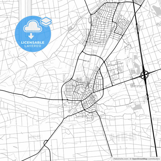 Layered PDF map of Morfelden-Walldorf, Hesse, Germany