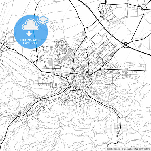 Layered PDF map of Wernigerode, Saxony-Anhalt, Germany