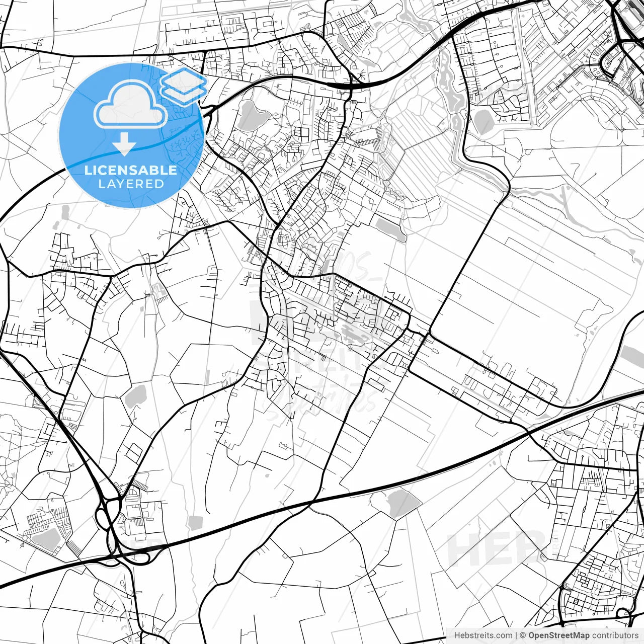 Layered PDF map of Stuhr, Lower Saxony, Germany