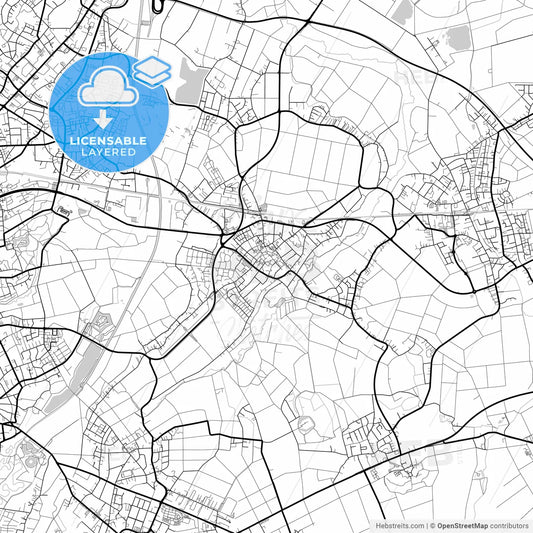 Layered PDF map of Korschenbroich, North Rhine-Westphalia, Germany