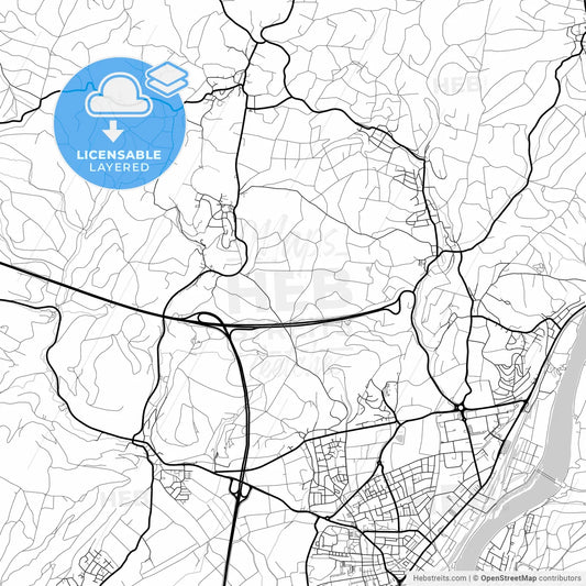 Layered PDF map of Rheinfelden (Baden), Baden-Wuerttemberg, Germany
