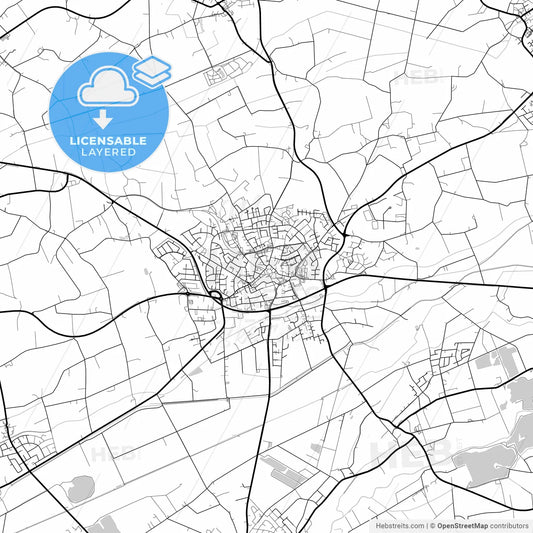 Layered PDF map of Delbruck, North Rhine-Westphalia, Germany