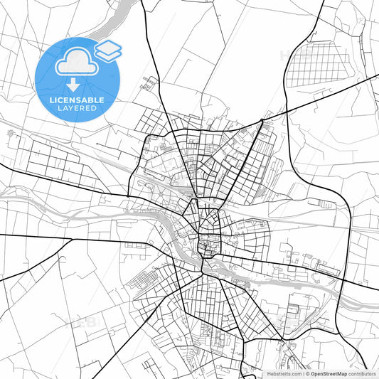 Layered PDF map of Furstenwalde/Spree, Brandenburg, Germany