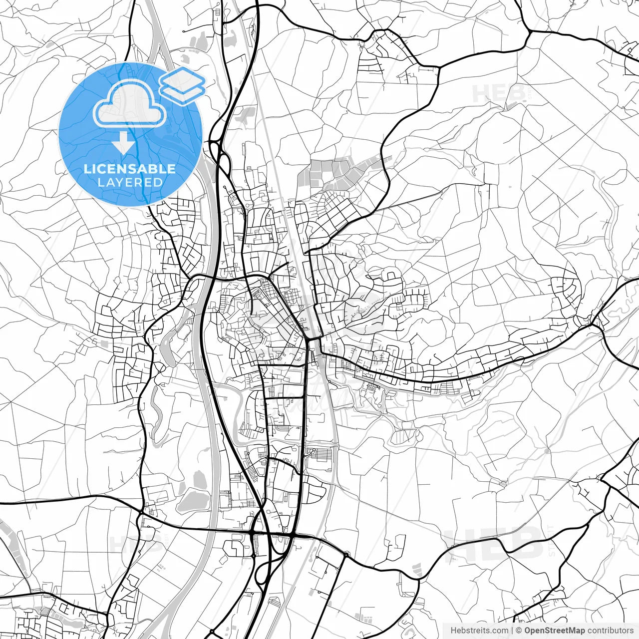 Layered PDF map of Forchheim, Bavaria, Germany