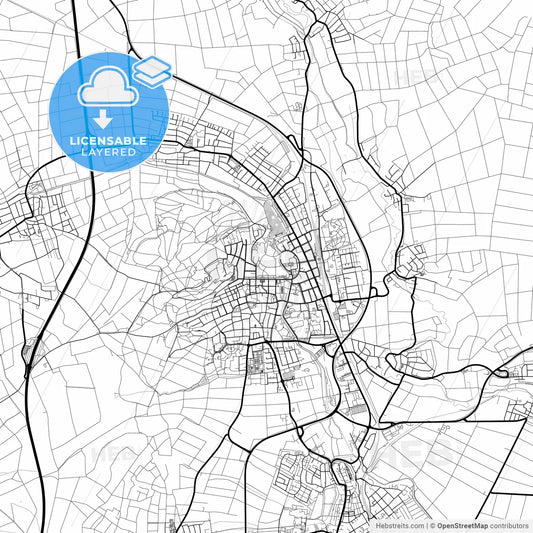 Layered PDF map of Bad Nauheim, Hesse, Germany