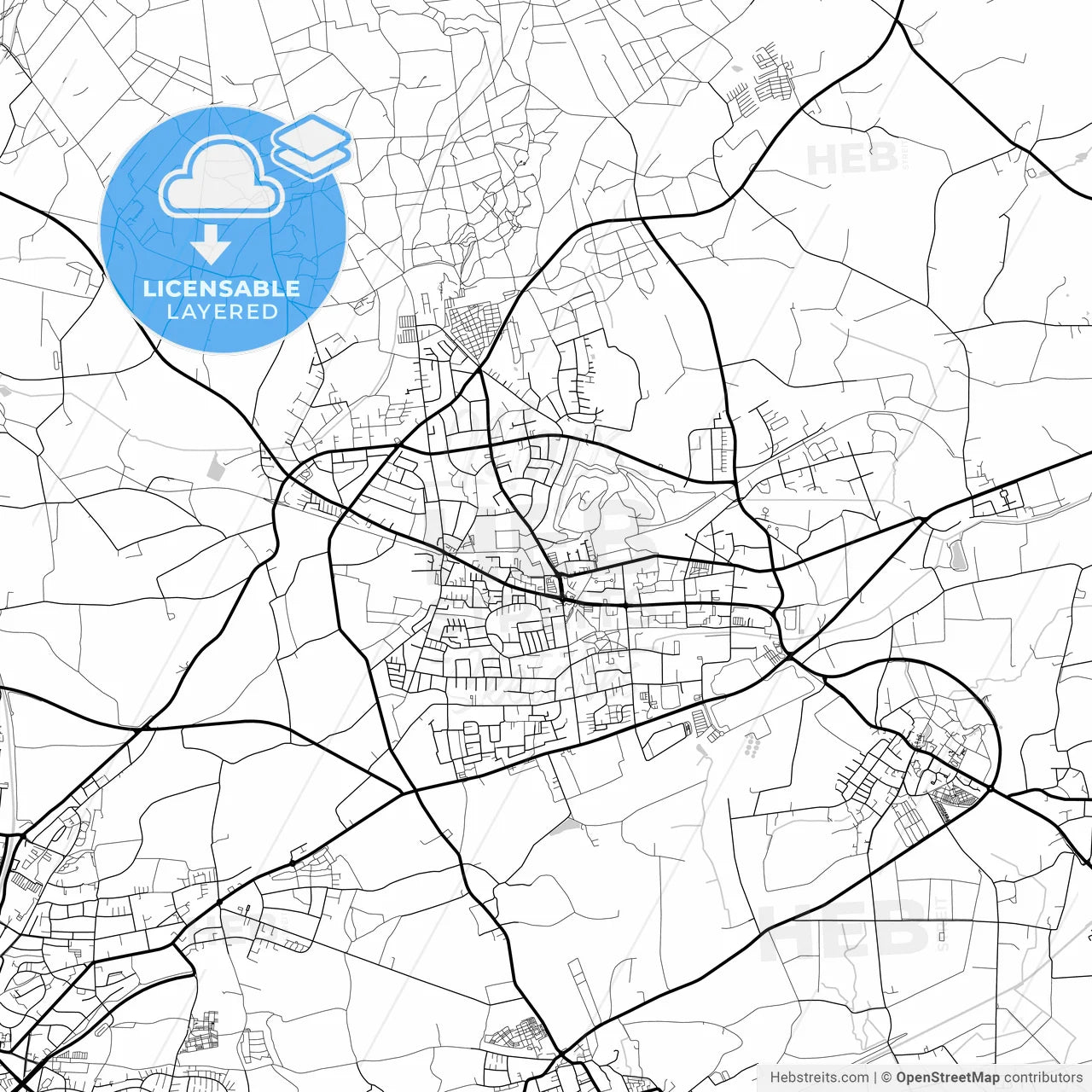 Layered PDF map of Oer-Erkenschwick, North Rhine-Westphalia, Germany