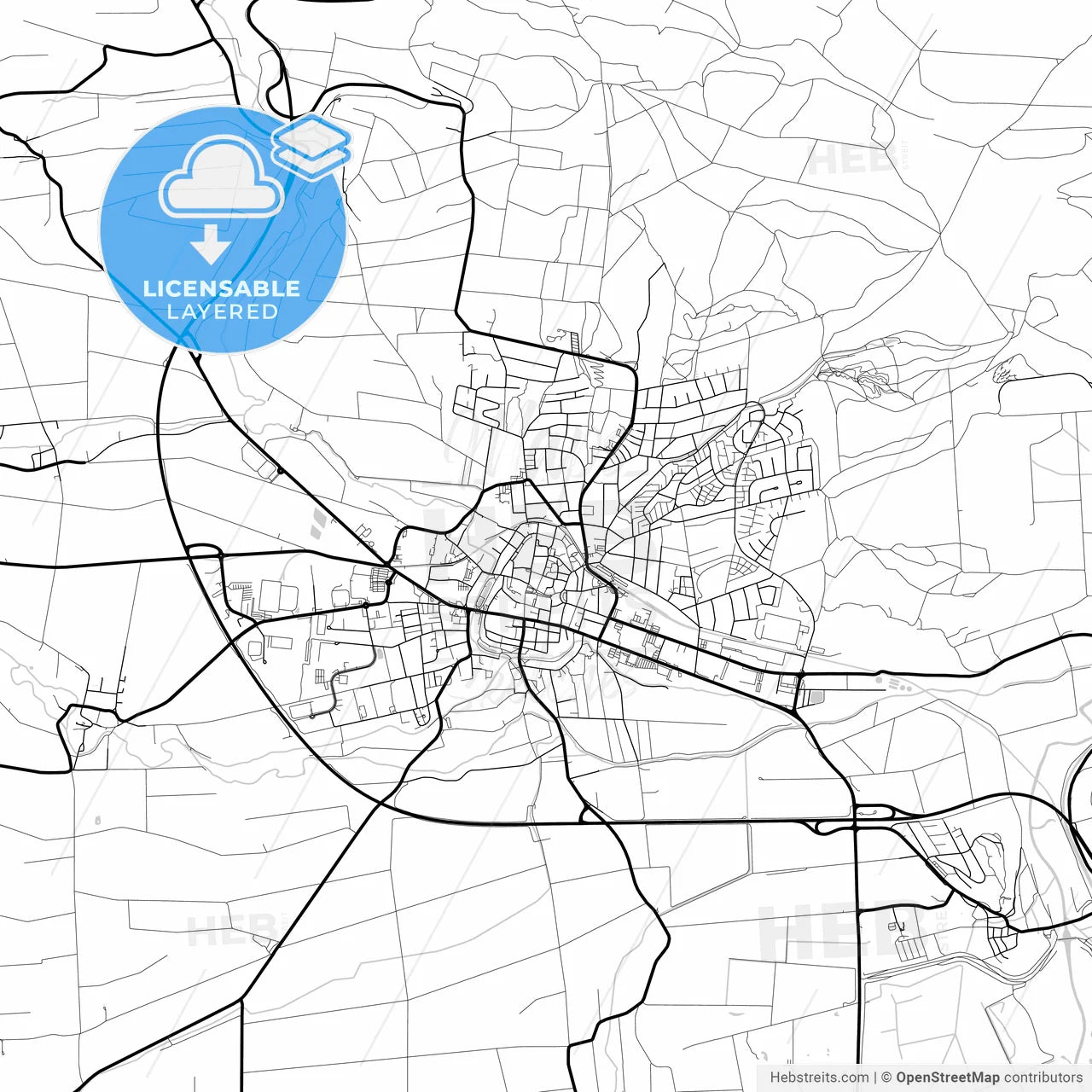 Layered PDF map of Einbeck, Lower Saxony, Germany