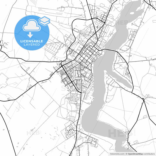 Layered PDF map of Neuruppin, Brandenburg, Germany