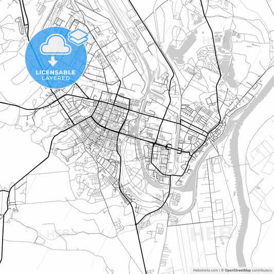 Layered PDF map of Eisenhuttenstadt, Brandenburg, Germany