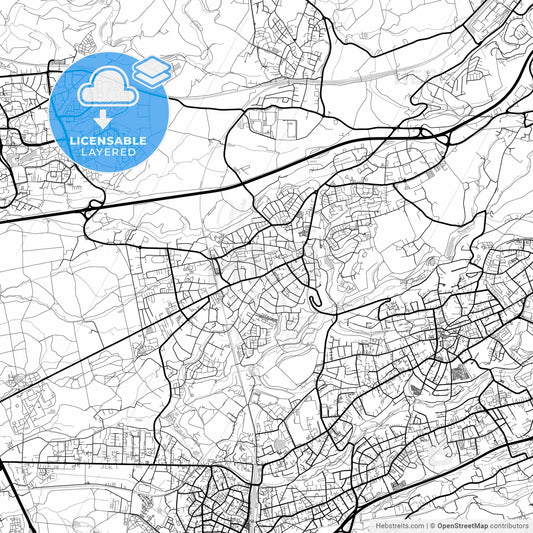 Layered PDF map of Haan, North Rhine-Westphalia, Germany