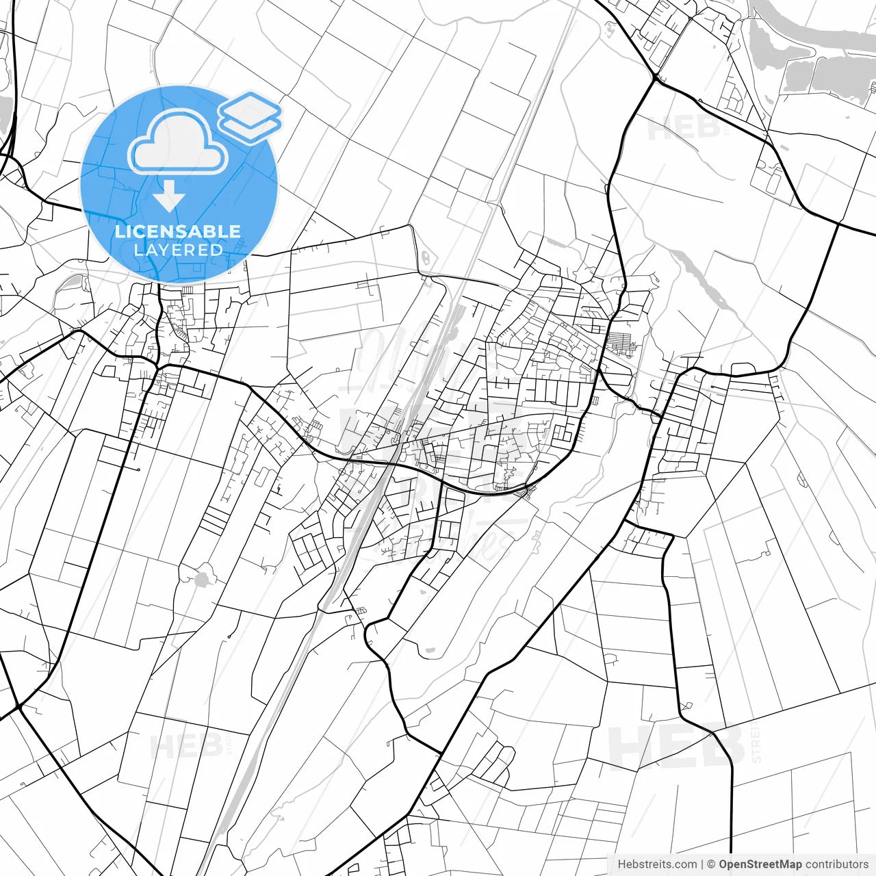 Layered PDF map of Weyhe, Lower Saxony, Germany