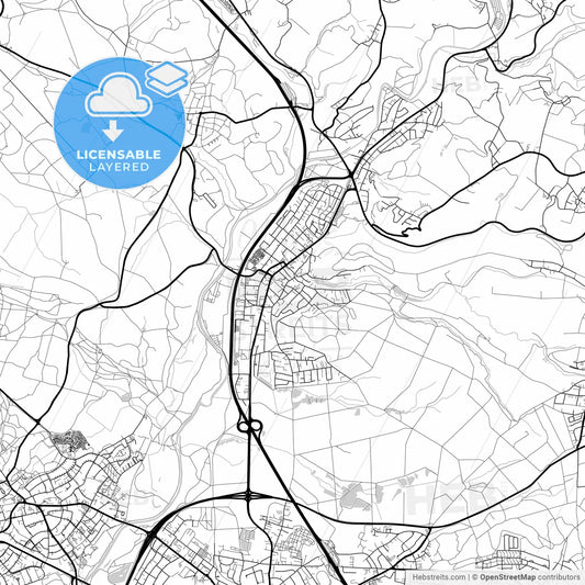 Layered PDF map of Lohmar, North Rhine-Westphalia, Germany