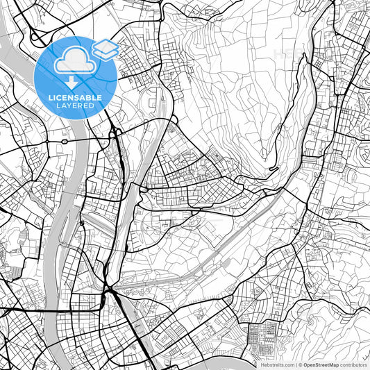 Layered PDF map of Weil am Rhein, Baden-Wuerttemberg, Germany