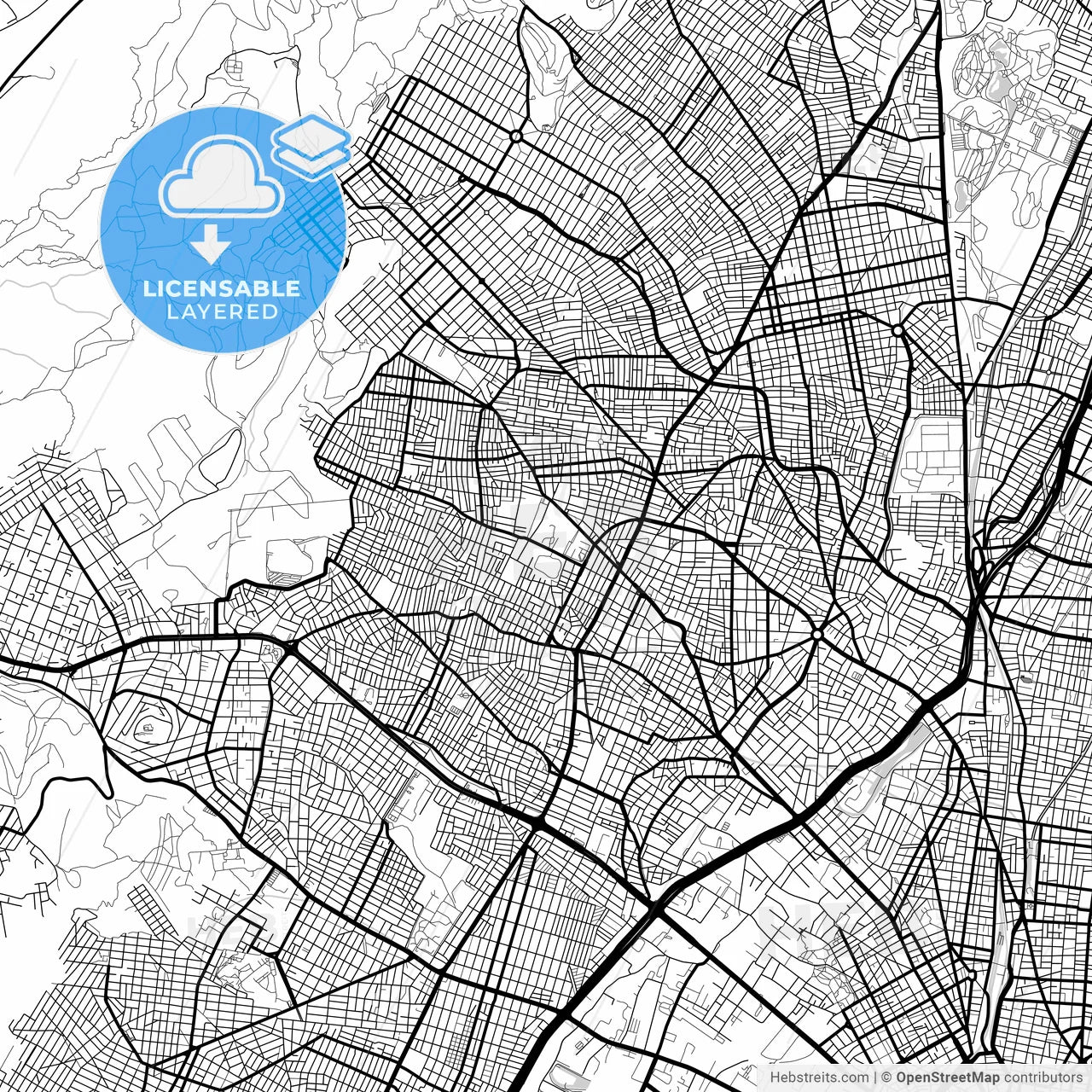 Layered PDF map of Peristeri, Attica, Greece