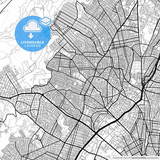 Layered PDF map of Peristeri, Attica, Greece