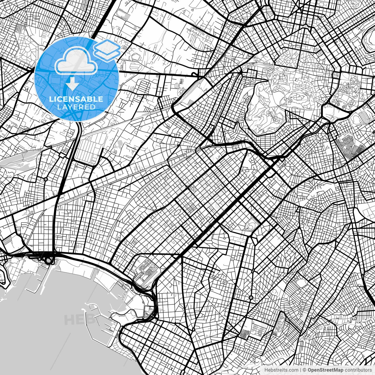 Layered PDF map of Kallithea, Attica, Greece