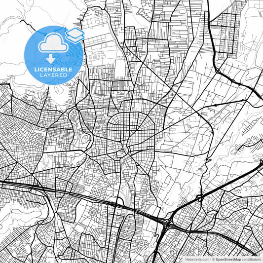 Layered PDF map of Acharnes, Attica, Greece