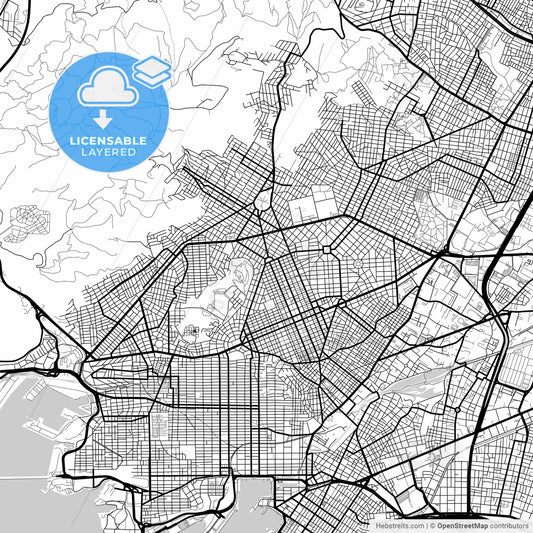 Layered PDF map of Nikaia, Attica, Greece
