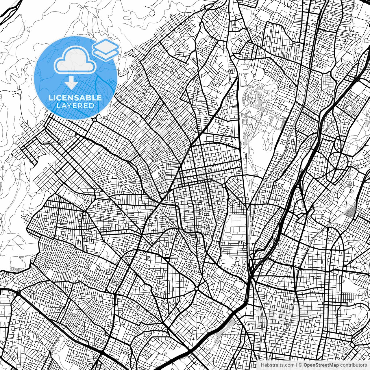 Layered PDF map of Ilio, Attica, Greece