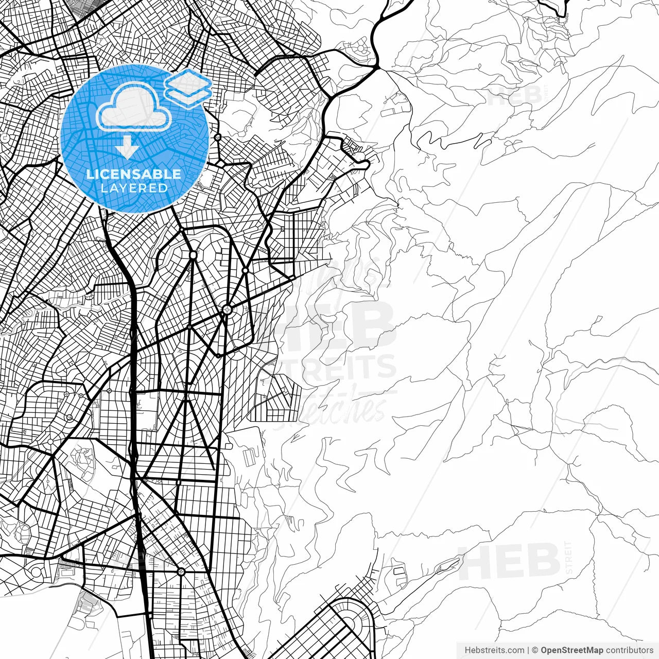 Layered PDF map of Ilioupoli, Attica, Greece