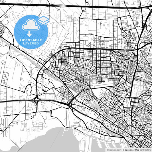 Layered PDF map of Evosmos, Central Macedonia, Greece