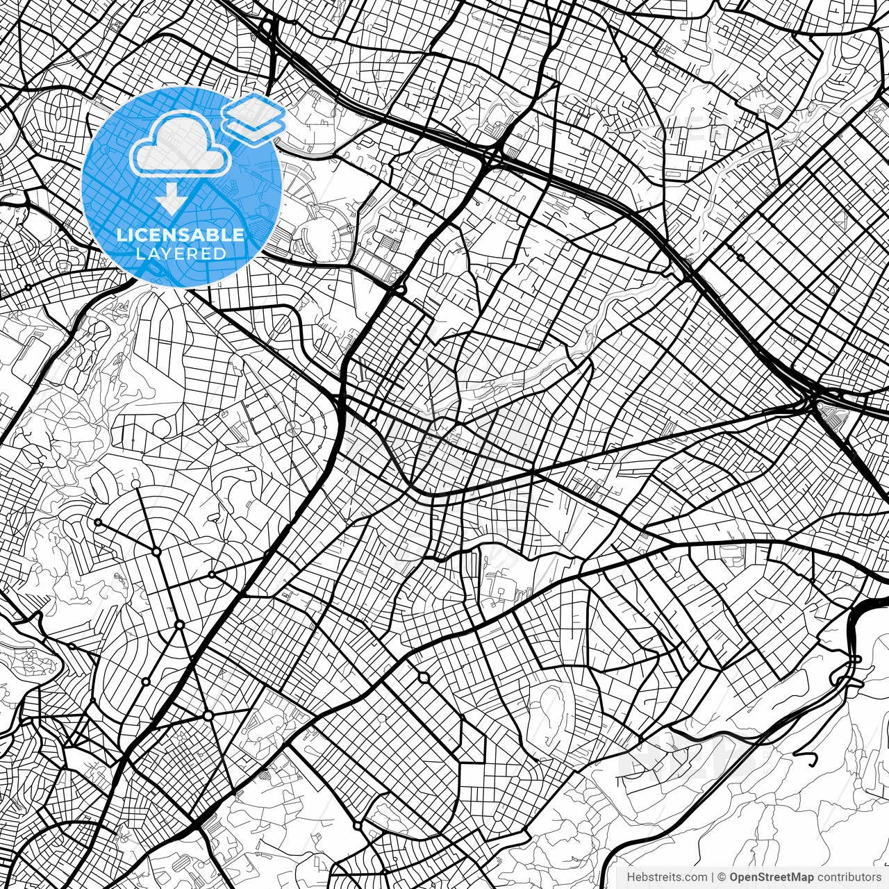 Layered PDF map of Chalandri, Attica, Greece
