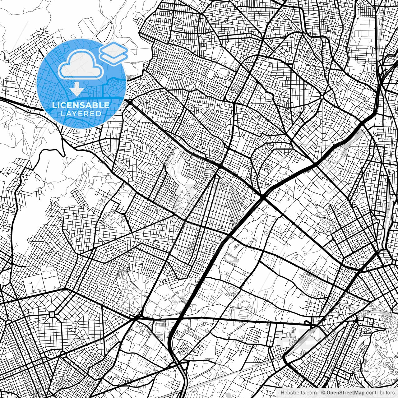 Layered PDF map of Egaleo, Attica, Greece