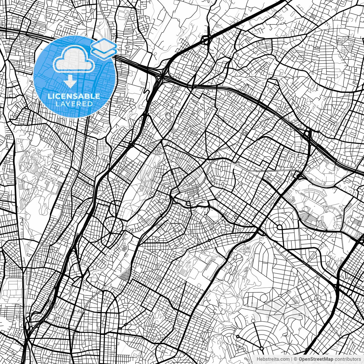 Layered PDF map of Nea Ionia, Attica, Greece