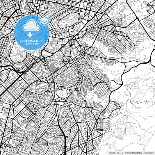 Layered PDF map of Vyronas, Attica, Greece