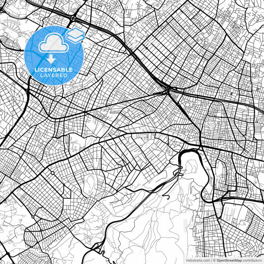 Layered PDF map of Agia Paraskevi, Attica, Greece