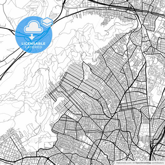 Layered PDF map of Petroupoli, Attica, Greece