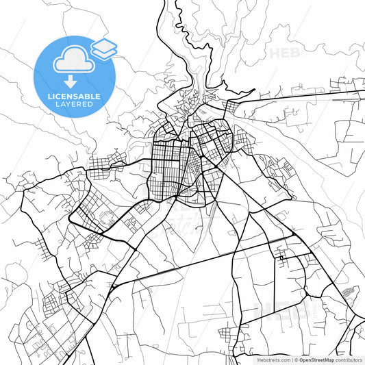Layered PDF map of Xanthi, Eastern Macedonia and Thrace, Greece