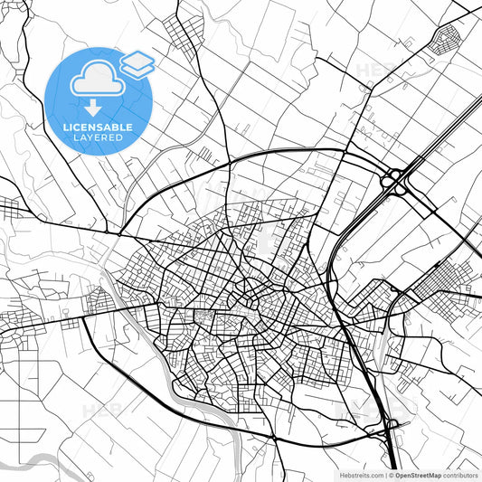 Layered PDF map of Katerini, Central Macedonia, Greece