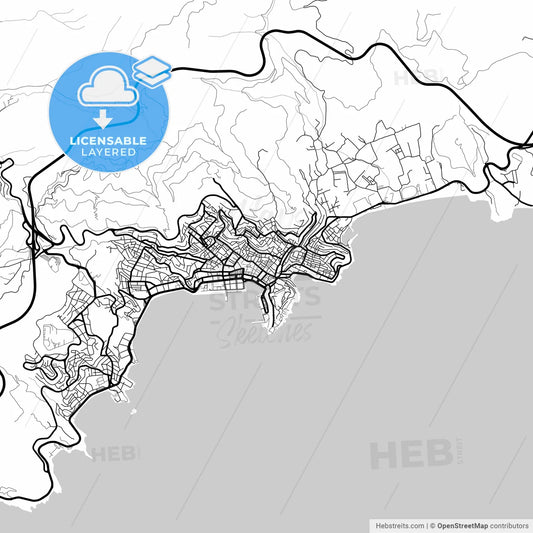 Layered PDF map of Kavala, Eastern Macedonia and Thrace, Greece