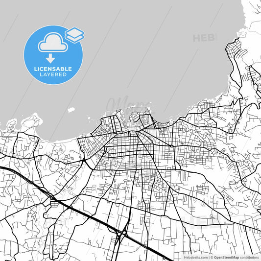 Layered PDF map of  Chania, Crete, Greece