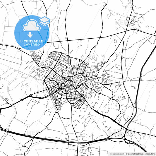 Layered PDF map of Komotini, Eastern Macedonia and Thrace, Greece